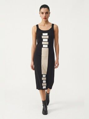 Knit colour block dress